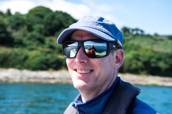 17 am Ruder auf der Bay bei Falmouth